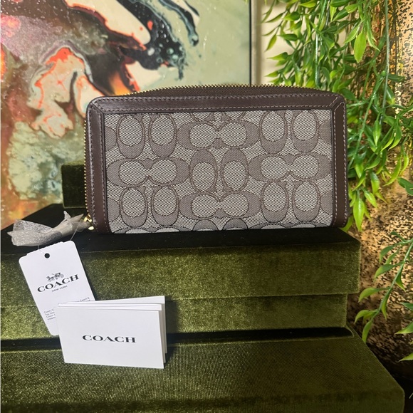Coach Handbags - Coach Signature Brown and Gray Wallet / NWT